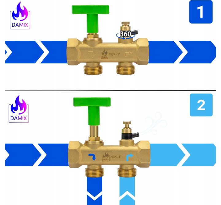 ZAWÓR PRZYŁĄCZE DO ZMIĘKCZACZA WODY BYPASS FI 1" GW CAL MULTIBLOCK SOLIDNY