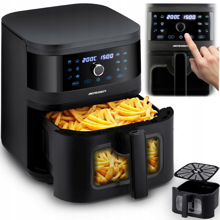 FRYTKOWNICA BEZTŁUSZCZOWA XL AIR FRYER DUŻA FRYTOWNICA 8L BERDSEN