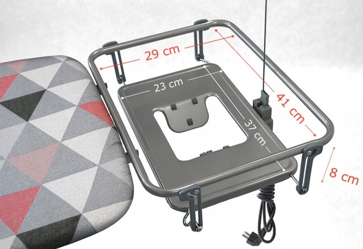 DUŻA PROFESJONALNA DESKA DO PRASOWANIA Z RĘKAWNIKIEM PRZEDŁUŻACZ