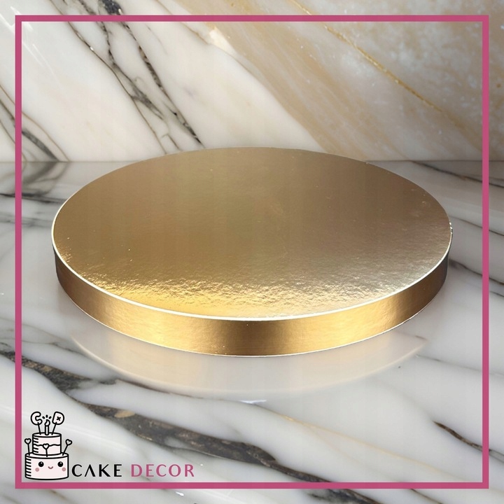 Podkład pod tort STYRODUR ZŁOTY 40 cm TWARDY ZŁOTY BOK Gruby CakeDecor