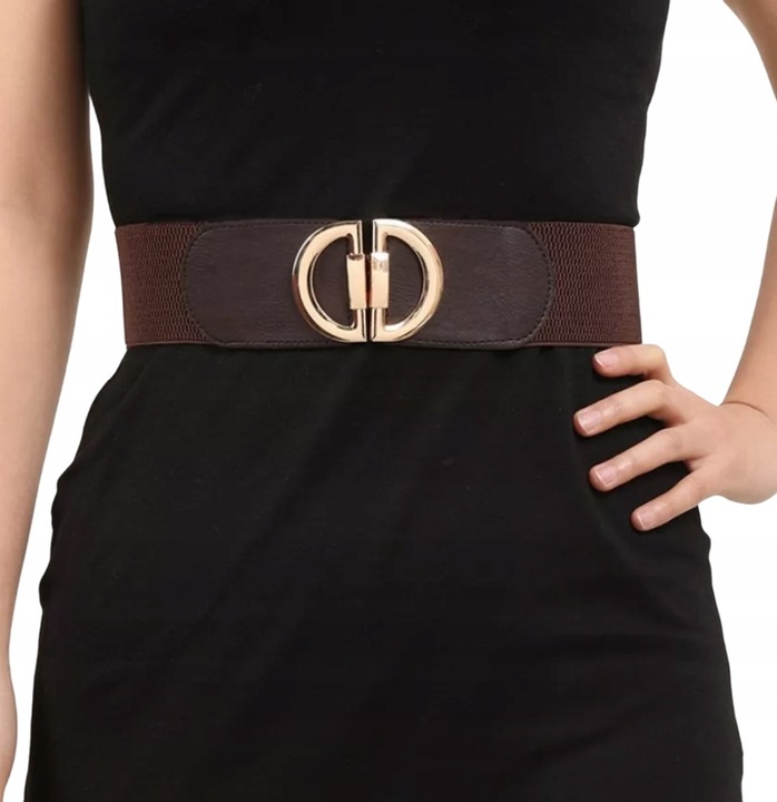 PASEK DAMSKI BRĄZOWY GUMA ELASTYCZNY 105-150 CM DO SUKIENKI MARYNARKI