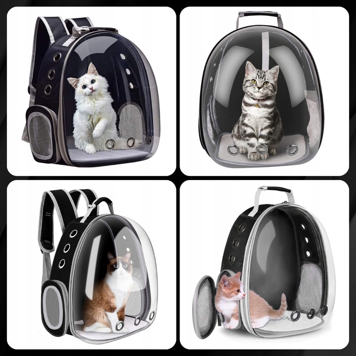 PLECAK DLA KOTA PSA TRANSPORTER PRZEZROCZYSTY WENTYLOWANY NA PSA NA KOTA