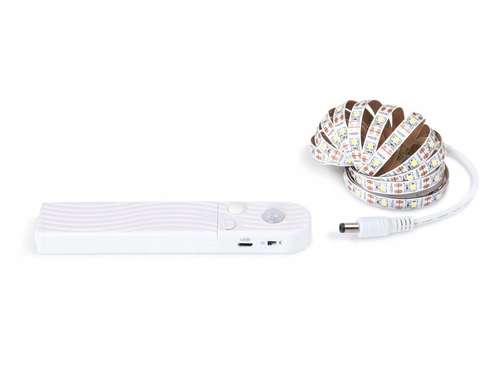 TAŚMA LED MONO 2M Z CZUJNIKIEM RUCHU NA BATERIE