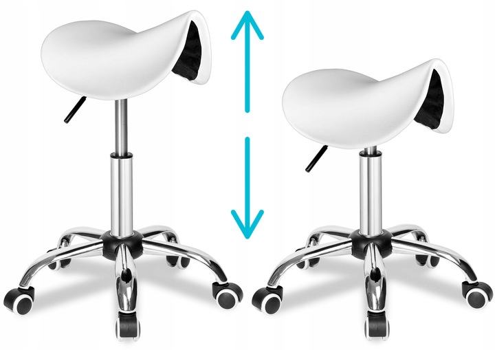 STOŁEK KOSMETYCZNY TABORET FRYZJERSKI NA KÓŁKACH REGULOWANY OBROTOWY