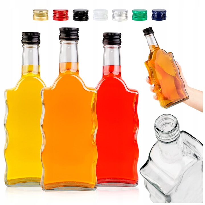 5x BUTELKA SZKLANA na NALEWKI WINO SOK LIKIERY BIMBER FALA 500 ml 0,5 L