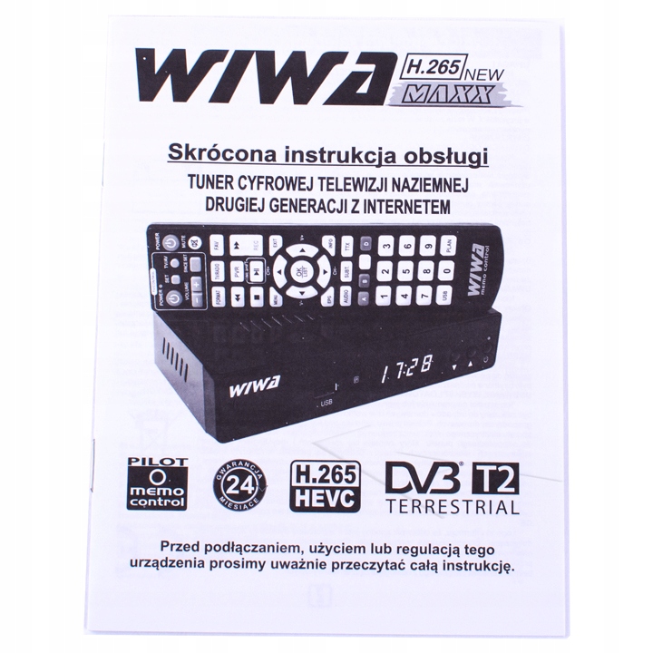 Tuner Dekoder Telewizji WIWA DVBT2 HEVC H.265 MAXX