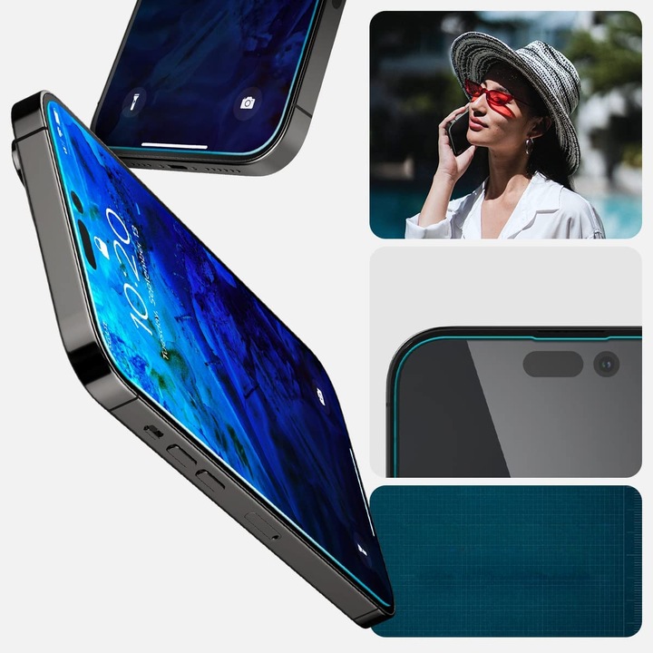 2x Szkło Hartowane SPIGEN EZ FIT do Apple iPhone 14 Pro Max Ramka Aplikator