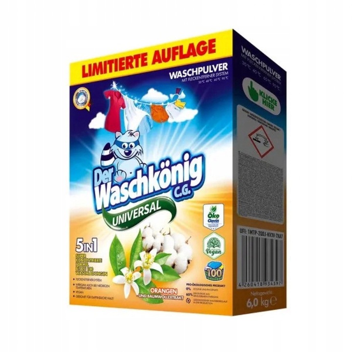 Waschkonig proszek do prania uniwersalny o zapachu pomarańczy 100p