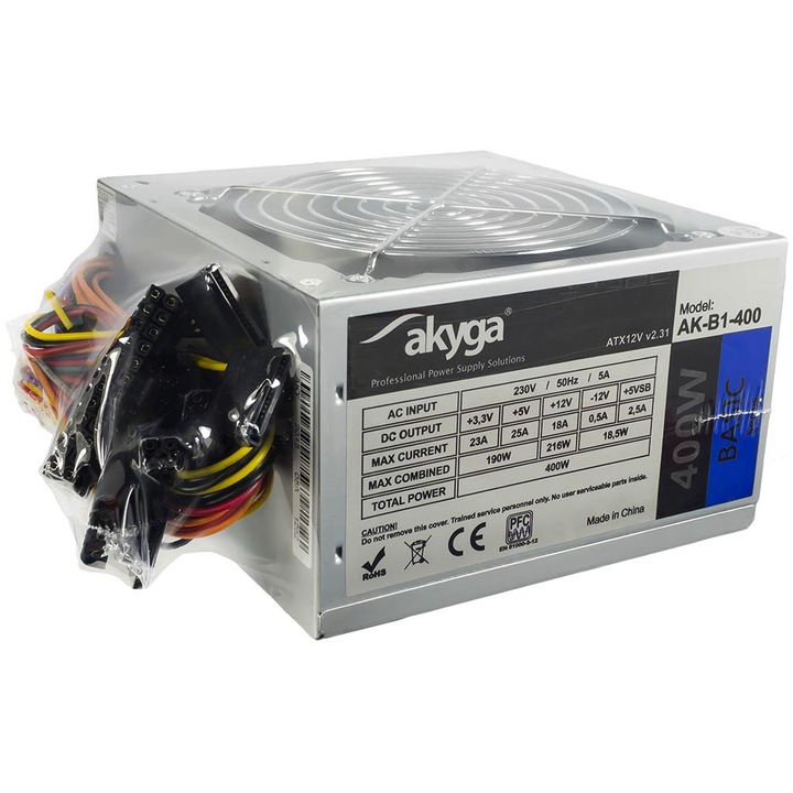 2 x Zasilacz ATX AKYGA Basic 400W SATA 24pin 120mm