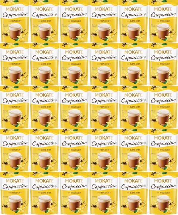 Kawa rozpuszczalna Mokate Cappuccino Waniliowa Delikatna Pianka 110g x30