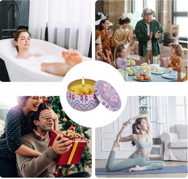 ŚWIECE ZAPACHOWE ZESTAW 12 SZTUK SOJOWE NA PREZENT DLA MAMY BABCI