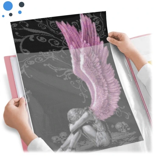 Różowy album A3 do haftu diamentowego książka mozaika kolekcja trwały