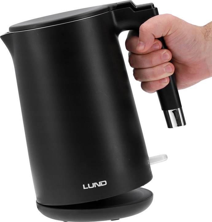 CZAJNIK ELEKTRYCZNY LUND 2200W 1,5L CZARNY PODWÓJNE ŚCIANKI