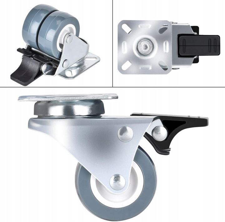 OBROTOWE KÓŁKA PRZEMYSŁOWE Z HAMULCEM DO DUŻYCH OBCIĄŻEŃ 400Kg 50mm