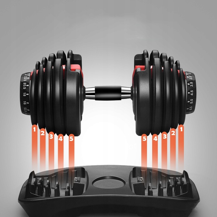 HANTLE REGULOWANE ŻELIWNE HANTEL 2,5-24KG + STOJAK szybka płynna