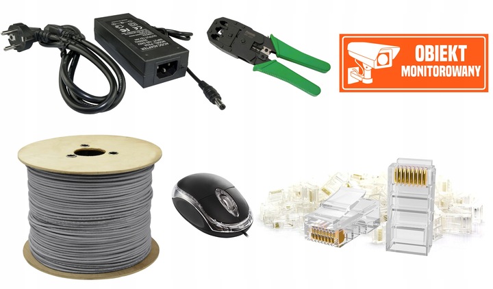 Zestaw Monitoringu 4 Kamery IP PoE 4Mpx z Mikrofonem Podgląd Online z