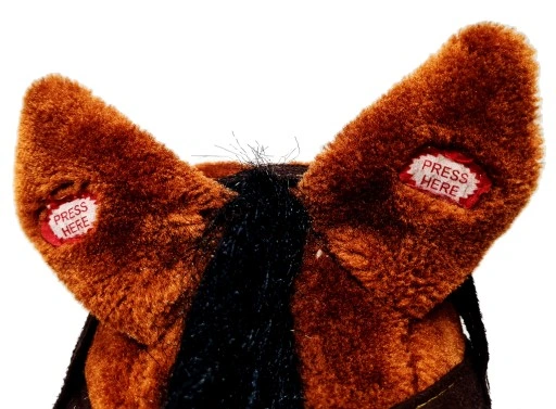 ŚPIEWAJĄCY KOŃ NA BIEGUNACH 74cm DUŻY BUJANY KONIK