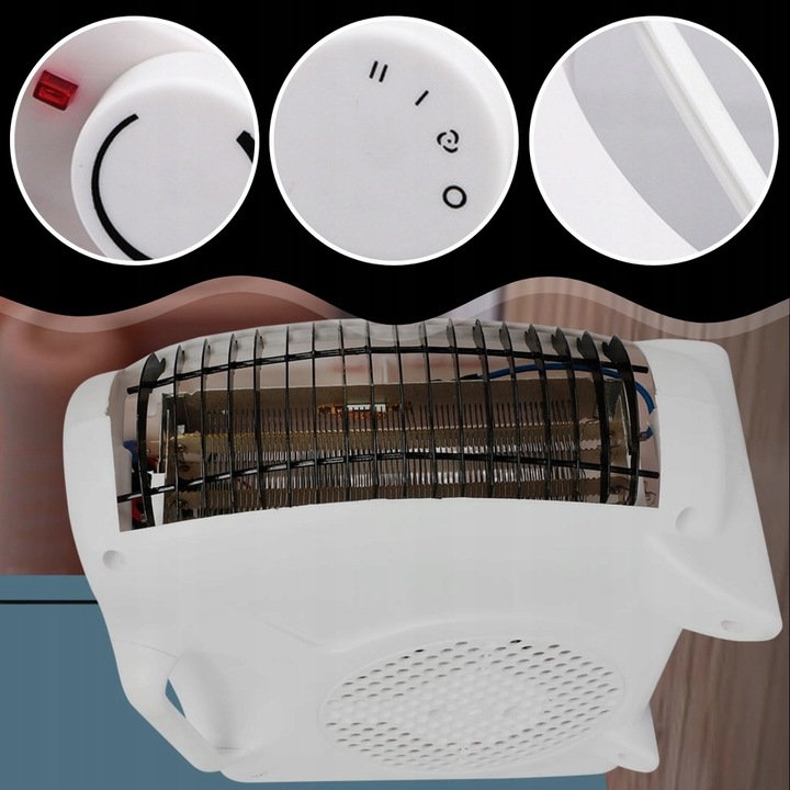 TERMOWENTYLATOR FARELKA GRZEJNIK ELEKTRYCZNY BIAŁY NAWIEW CICHY MOCNY 2000W