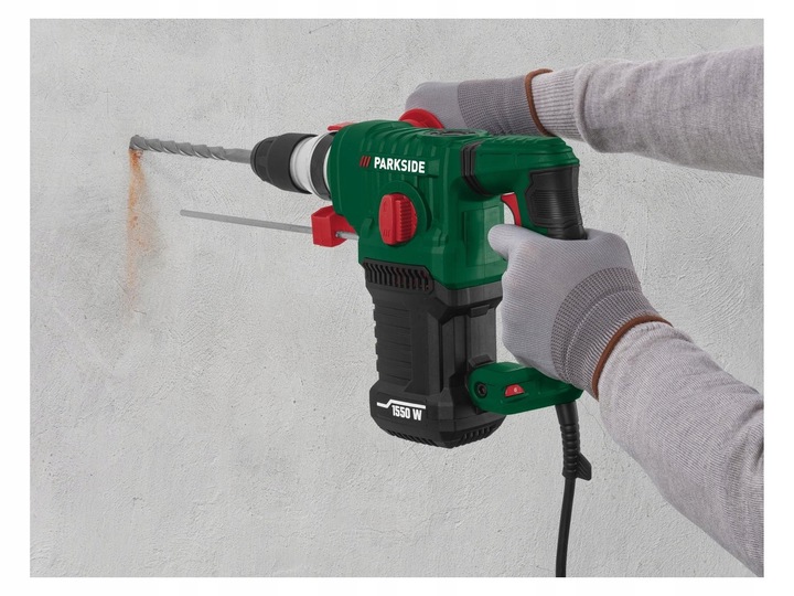 MŁOTOWIERTARKA UDAROWA PARKSIDE 1550 W SDS+ ZESTAW MŁOT UDAROWY +