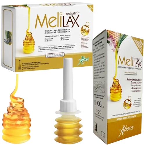 Aboca Melilax Pediatric Mikrowlewki 6szt. Zaparcia + GRATIS MIKROWLEWKA