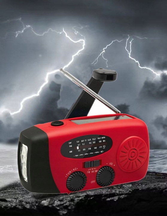 Radio Awaryjne Radio Solarne z korbę Solarne Powerbank Latarka 2000mAh