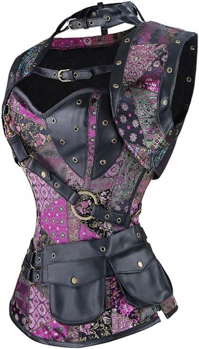 SEXY KOMPLET Gorset stringi steampunk retro vintage GOTYCKI