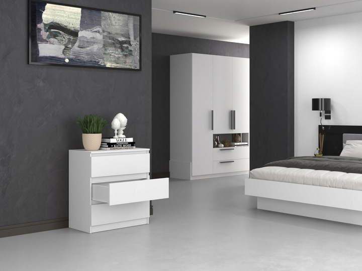 KOMODA SZAFKA 3 SZUFLADY MALWA M3 BIAŁA