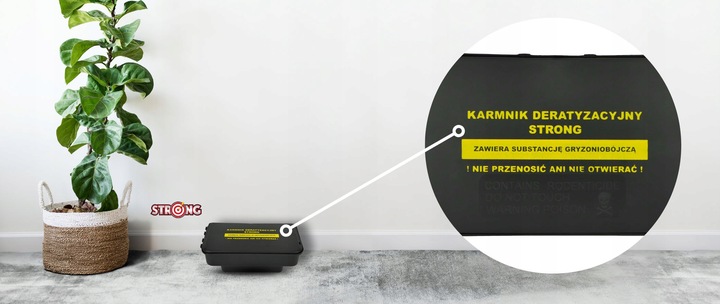 3X DUŻA STACJA DERATYZACYJNA KARMNIK Z NADRUKIEM NA MYSZY I SZCZURY