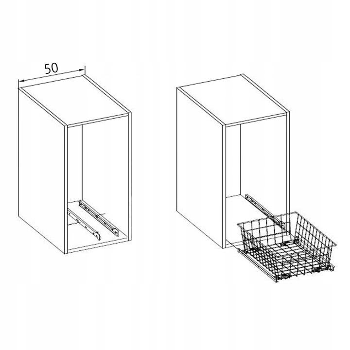 Szuflada kosz MD 50 H-200 biały PEŁNY WYSUW JAKOŚĆ