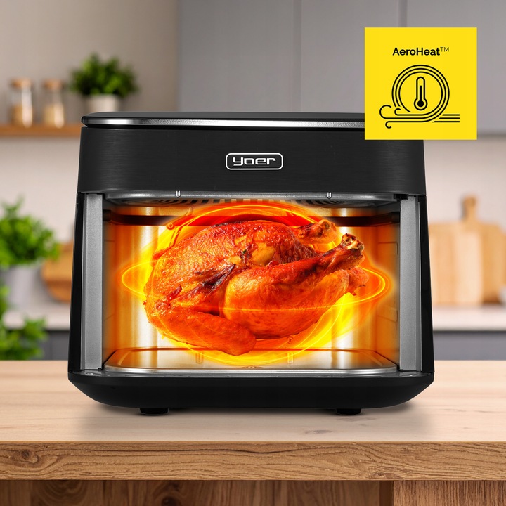 Frytkownica beztłuszczowa 6,5L Air Fryer Yoer 1700W +Duże okno 12 programów