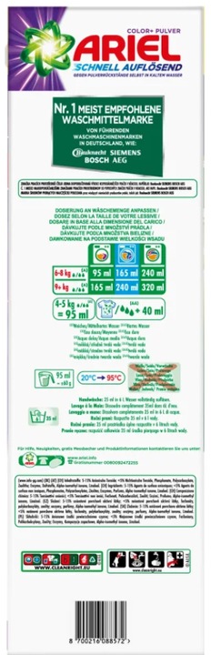 Ariel proszek do prania kolorów 6 kg 100 prań