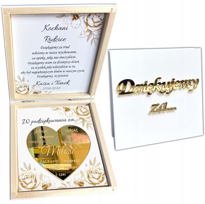 Podziękowania dla Rodziców Dziadków Chrzestnych na ślub wesele