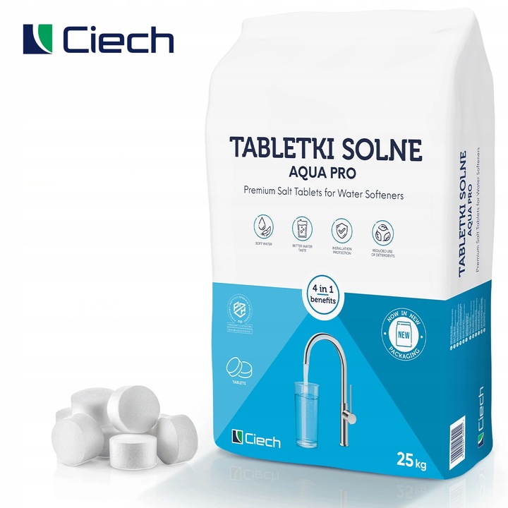 Sól w tabletkach do zmiękczaczy wody Ciech 25 kg