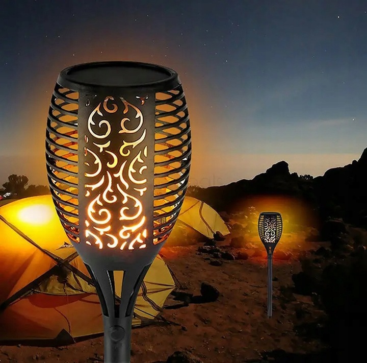 Lampy Solarne Ogrodowe LED Pochodnia Płomień Latarnia Lampki Do Ogrodu