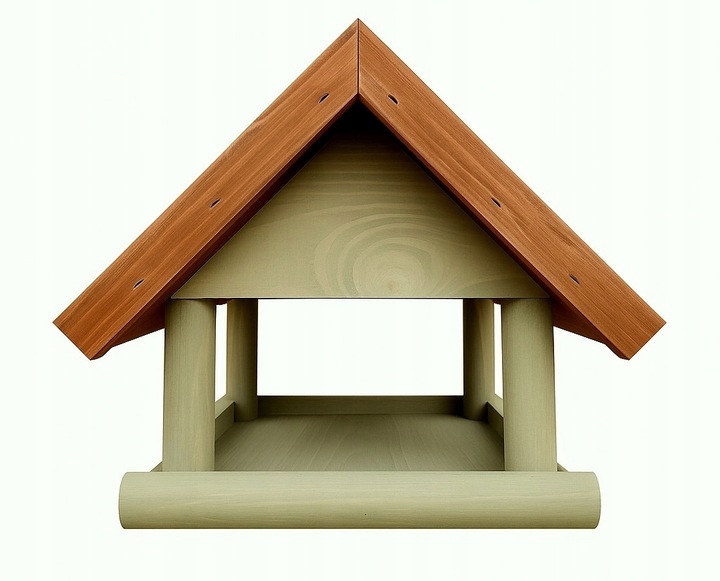 DUŻY karmnik dla ptaków DREWNIANY impregnowany OZDOBA budka XXL