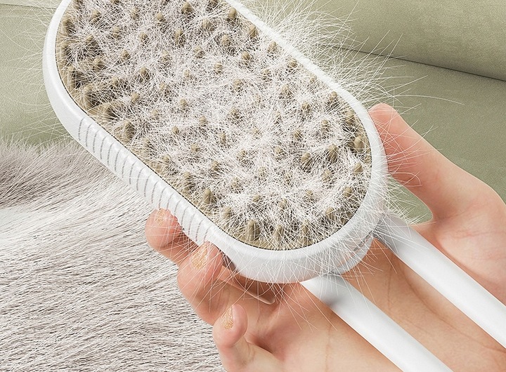 SZCZOTKA PAROWA DLA PSA KOTA ZWIERZĄT DOZOWNIK SIERŚĆ UCHWYT ELEKTRYCZNA