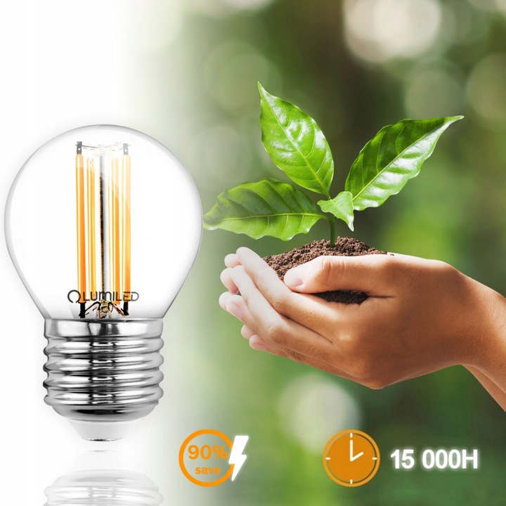 6x Żarówka LED E27 Kulka 7W 806lm 4000K Neutralna CCD 360° Filament