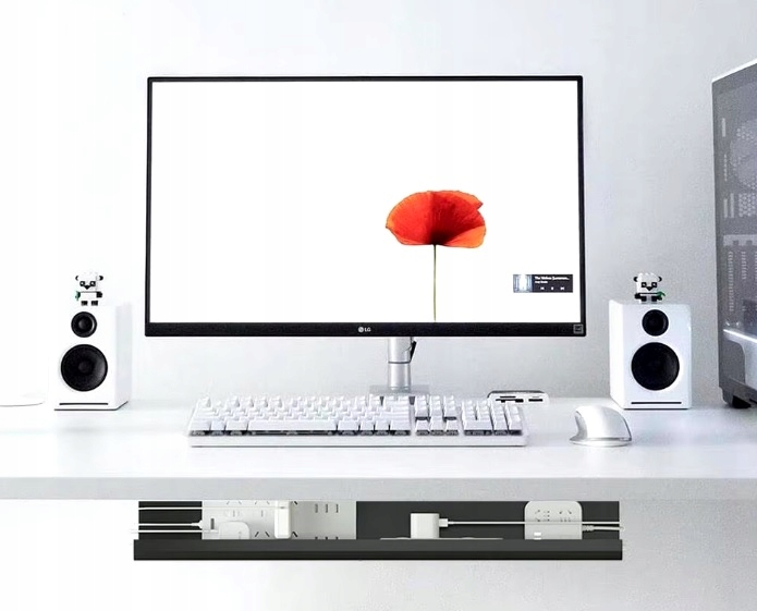 ORGANIZER UCHWYT MASKOWNICA LISTWA DO KABLI PRZEWODÓW POD BIURKO BLAT 40 CM