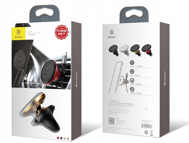 BASEUS UCHWYT SAMOCHODOWY MAGNETYCZNY NA TELEFON DO TELEFONU AUTA KRATKI