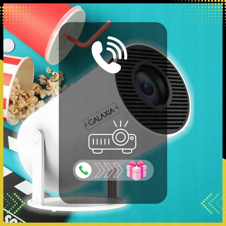 PROJEKTOR RZUTNIK MINI PRZENOŚNY ANDROID LED WIFI FULL HD SMART TV HY300