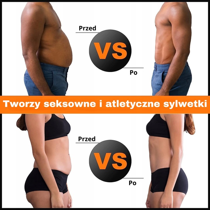 ElektroStymulator Mięśni Brzucha Pas Odchudzający ABS 6 Trybów UNIWERSALNY