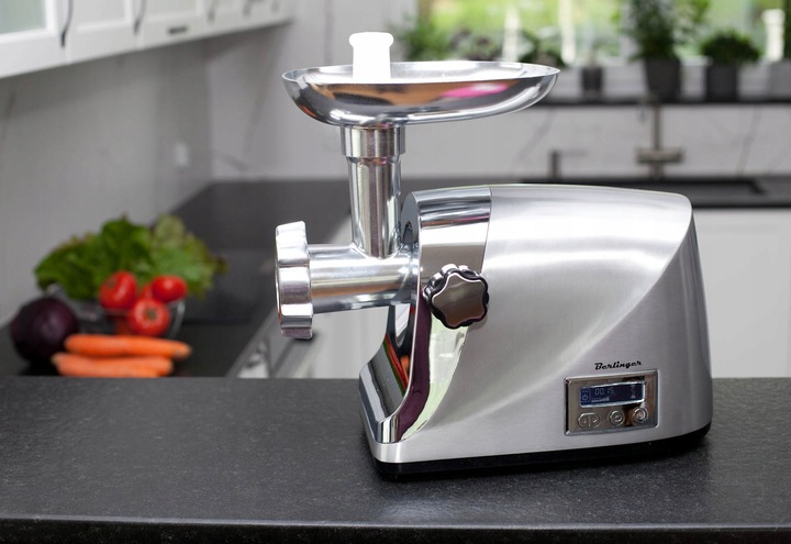 Maszynka do mięsa BERLINGER 2200W metalowa obudowa z regulacją obrotów
