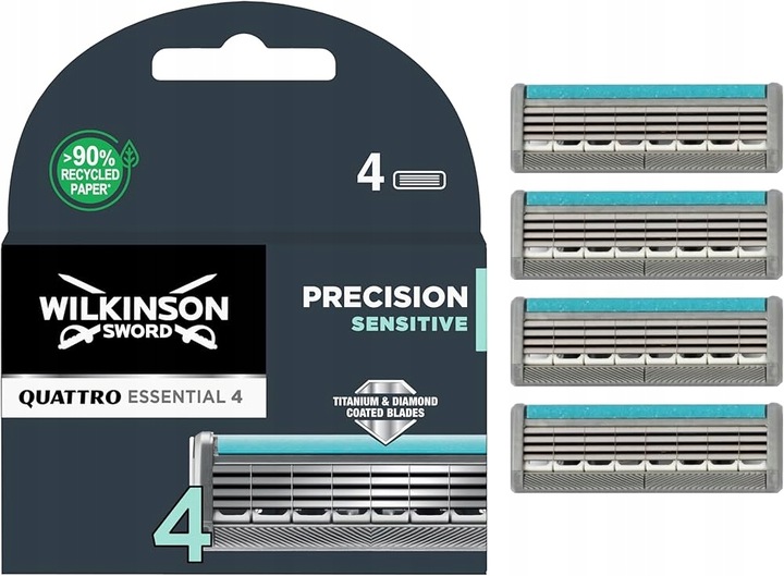 WKŁADY DO MASZYNKI Wilkinson Sword Quattro ESSENTIAL 4 Sensitive 4 sztuki