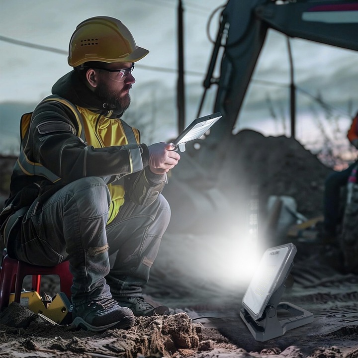 LAMPA ROBOCZA HALOGEN LED DO DEWALT Z USB 6500K PRZENOŚNA BUDOWLANA