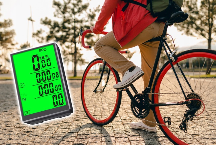 Bezprzewodowy Licznik Rowerowy Prędkościomierz Podświetlenie Do Roweru