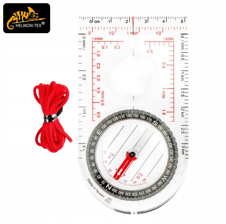 Kompas turystyczny mapowy busola Helikon Scout Mk2 Transparent ze sznurkiem