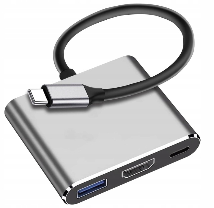 4Apple Przejściówka Adapter 3w1 HUB USB-C HDMI 4K ver2020