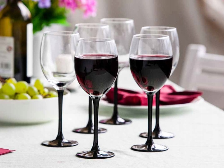 Kieliszki do wina czerwonego Altom Design Onyx czarny 330 ml 6 sztuk