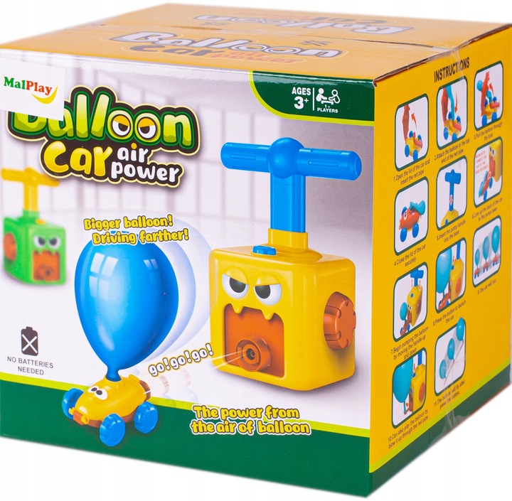 AUTO WYRZUTNIA BALONOWA BALONÓW RAKIET SAMOCHÓD AERODYNAMICZNY POMPKA