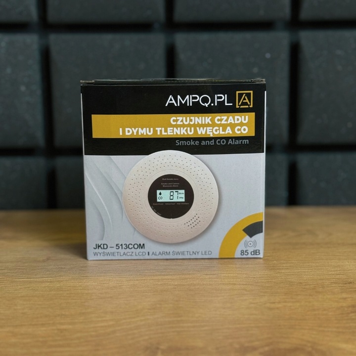 Czujnik detektor czadu i dymu tlenku węgla CO lcd